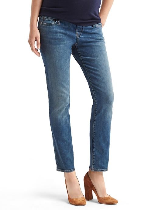 Image number 1 showing, Maternity demi panel real straight jeans