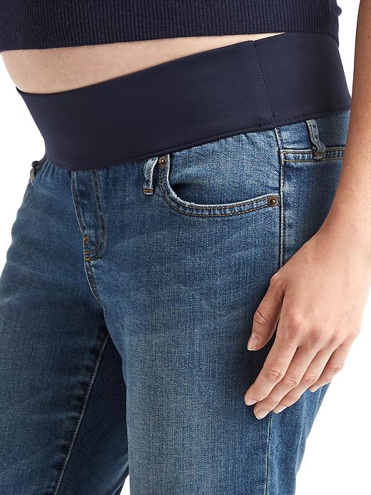 Image number 3 showing, Maternity demi panel real straight jeans