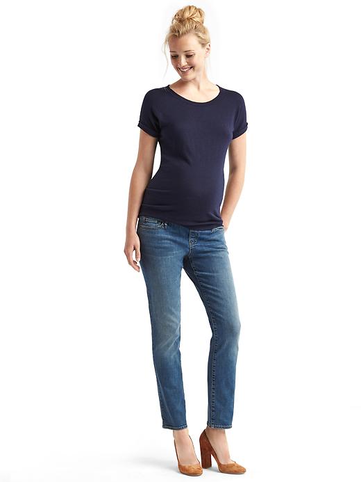 Image number 4 showing, Maternity demi panel real straight jeans