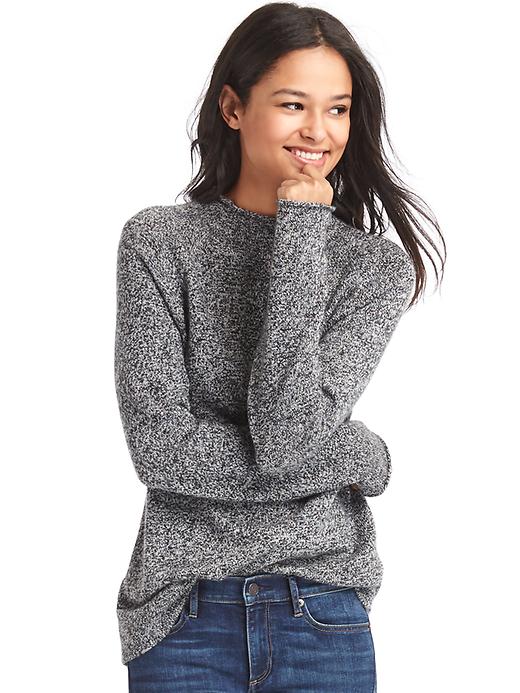 Image number 1 showing, Merino wool blend mock neck sweater