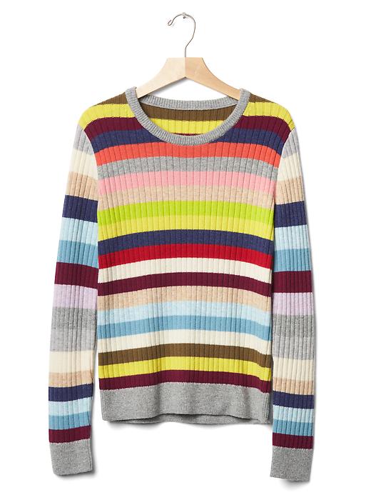 Image number 6 showing, Crazy stripe merino wool blend ribbed sweater