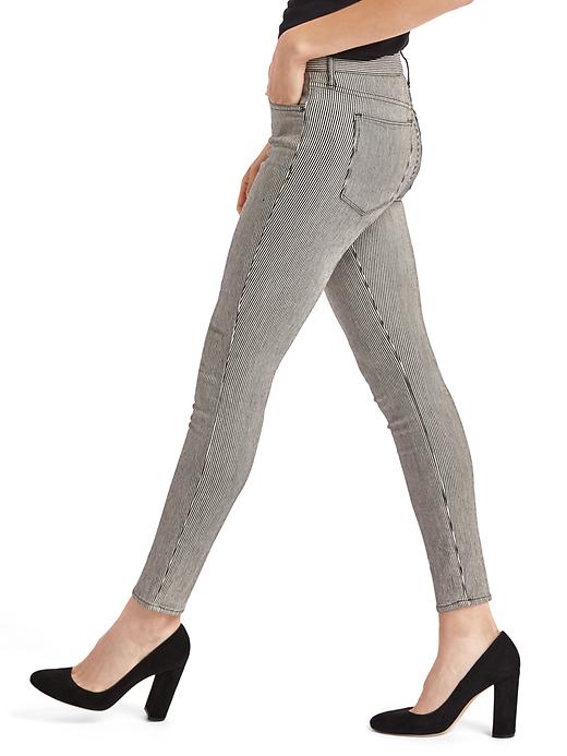 Image number 5 showing, Mid rise railroad stripe true skinny ankle jeans