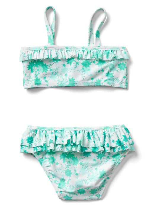Image number 2 showing, Floral ruffle swim two-piece