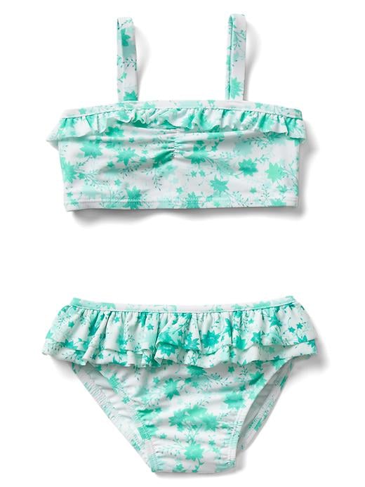 Image number 1 showing, Floral ruffle swim two-piece