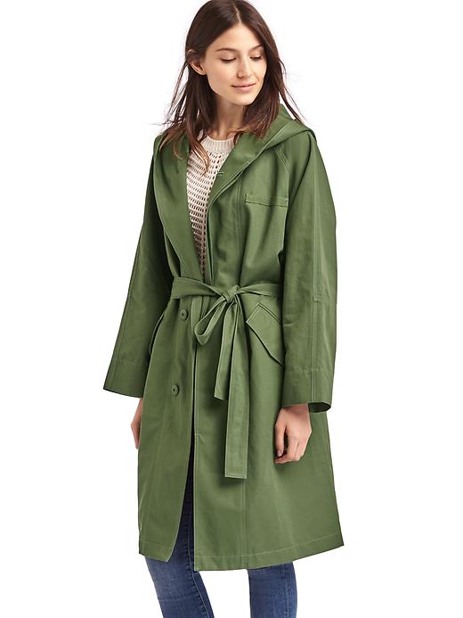 Image number 1 showing, Hooded midi trench