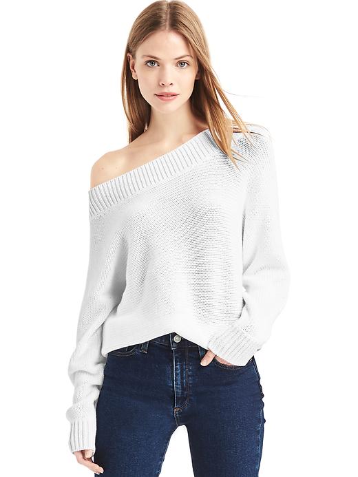 Image number 1 showing, Relaxed open-neck sweater