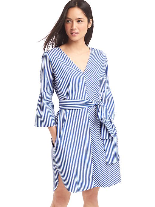 View large product image 1 of 1. Stripe front-tie dress