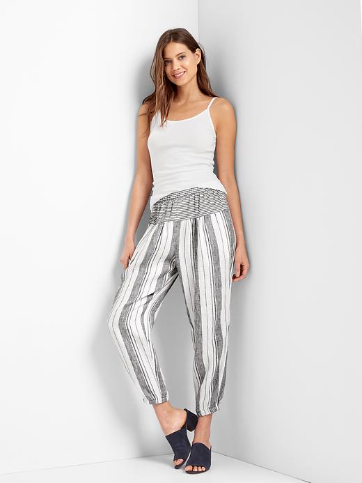 Image number 3 showing, Linen stripe joggers