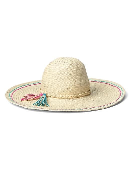 View large product image 1 of 1. Braided band floppy hat