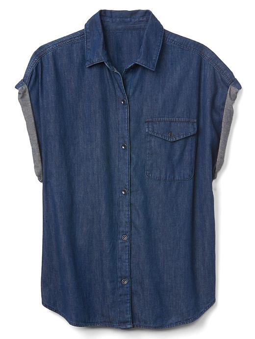 Image number 6 showing, Roll-sleeve denim shirt