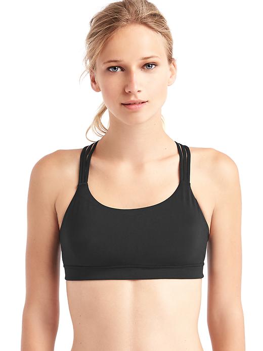 Image number 1 showing, Low impact Coolmax&#174 layer triple-strap sports bra