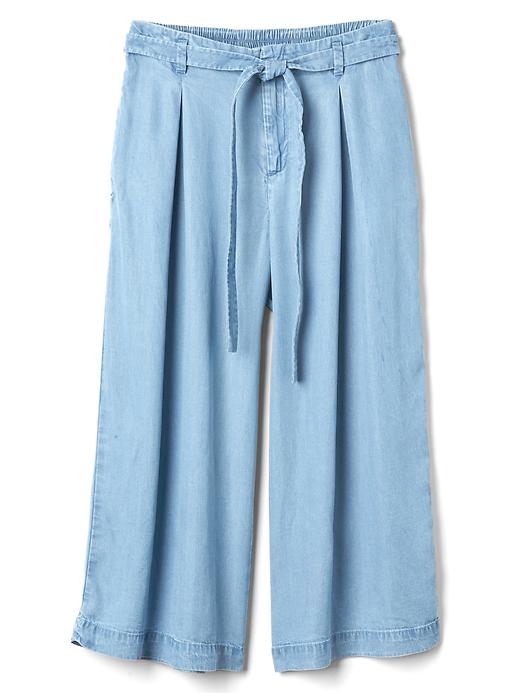 Image number 6 showing, TENCEL&#153 pleated wide-leg crop trousers