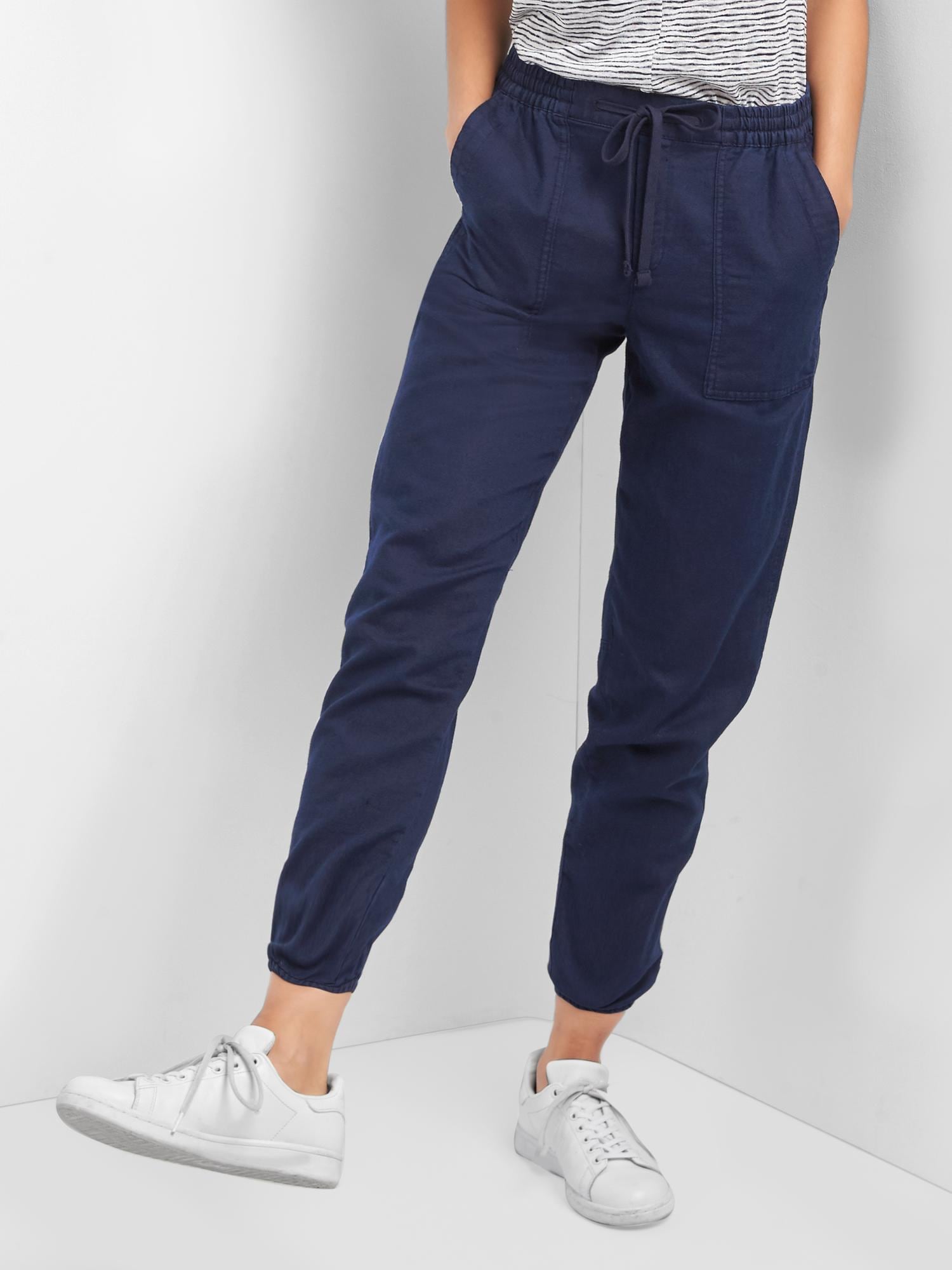 Cotton-linen utility joggers