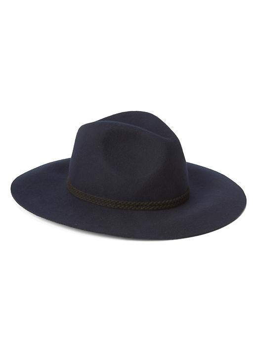 View large product image 1 of 1. Wool braid-band fedora