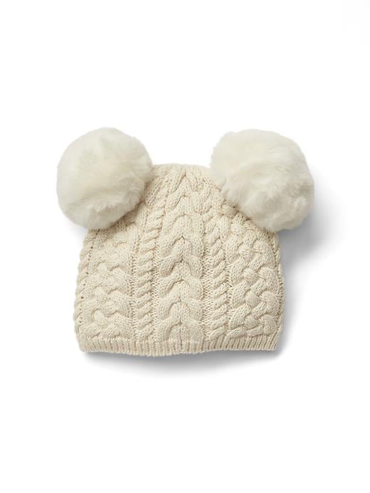 Image number 3 showing, Pom-pom cable knit beanie