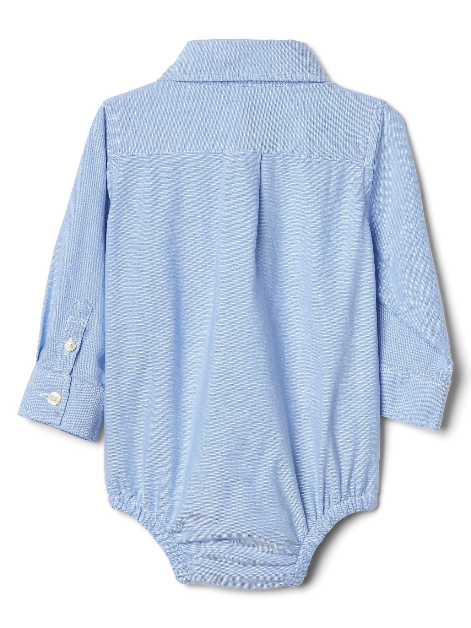 Baby Oxford ButtonUp Bodysuit Gap
