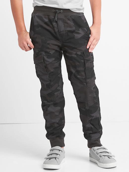 View large product image 1 of 1. Jersey-lined cargo joggers