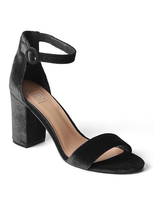 Image number 3 showing, Velvet block heel sandal