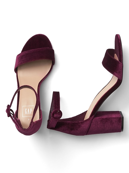 Image number 2 showing, Velvet block heel sandal