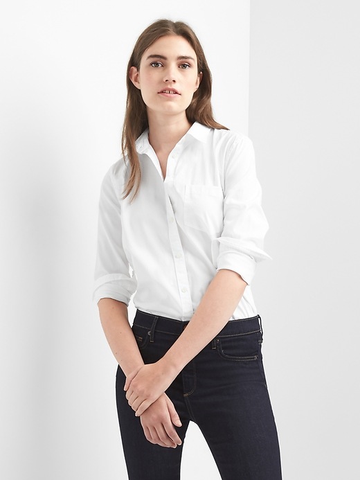 Image number 3 showing, Fitted Boyfriend Oxford Shirt