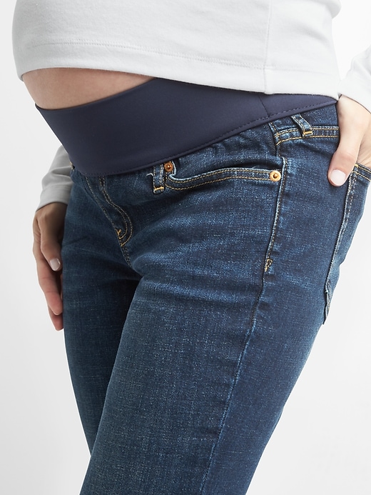 Image number 3 showing, Maternity Demi Panel Girlfriend Jeans