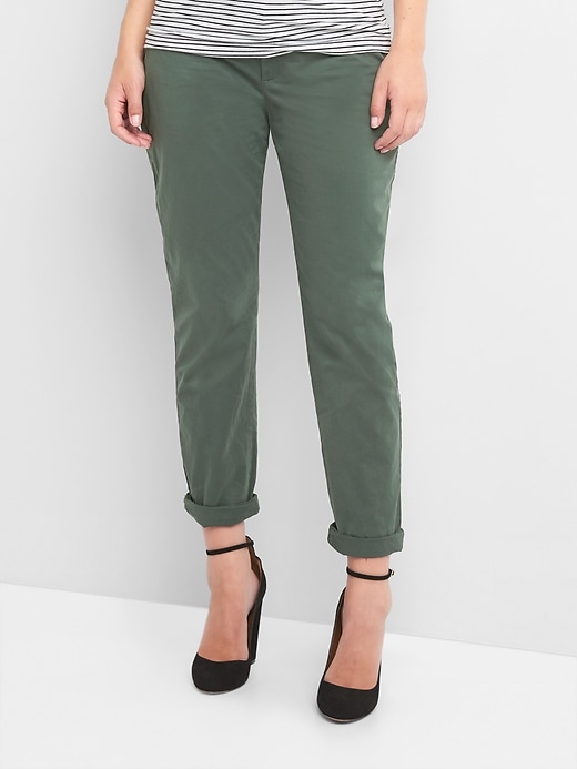 View large product image 1 of 1. Maternity Inset Panel Girlfriend Chinos