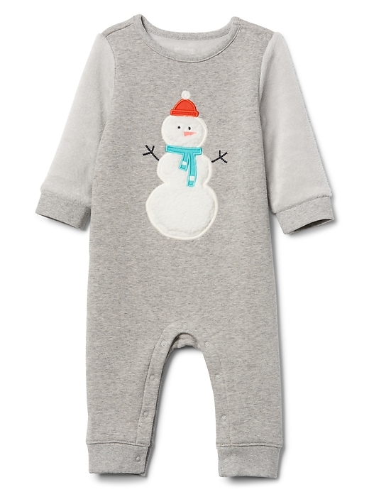 View large product image 1 of 1. Cozy fleece graphic one-piece