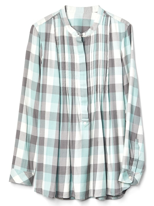 Image number 6 showing, Plaid pintuck long sleeve shirt
