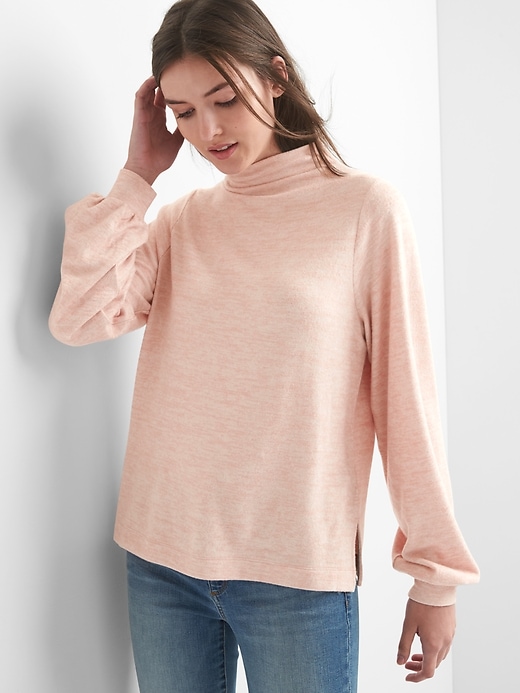 View large product image 1 of 1. Softspun funnel-neck sweater