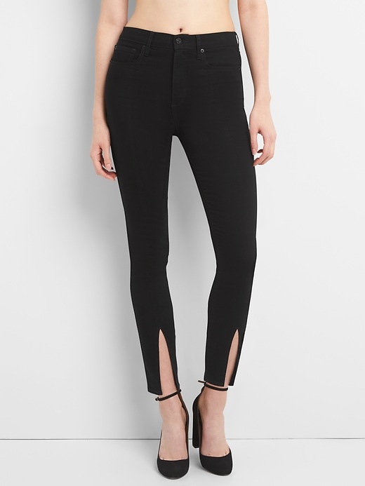 Image number 7 showing, High Rise True Skinny Ankle Jeans in Everblack