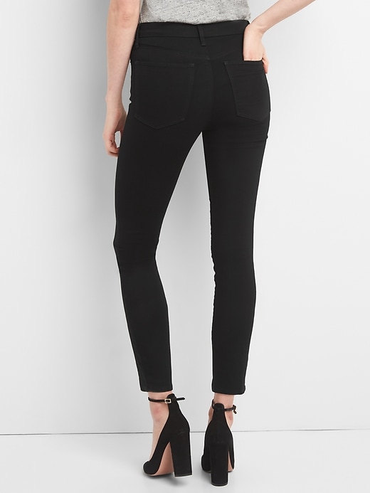 Image number 2 showing, High Rise True Skinny Ankle Jeans in Everblack