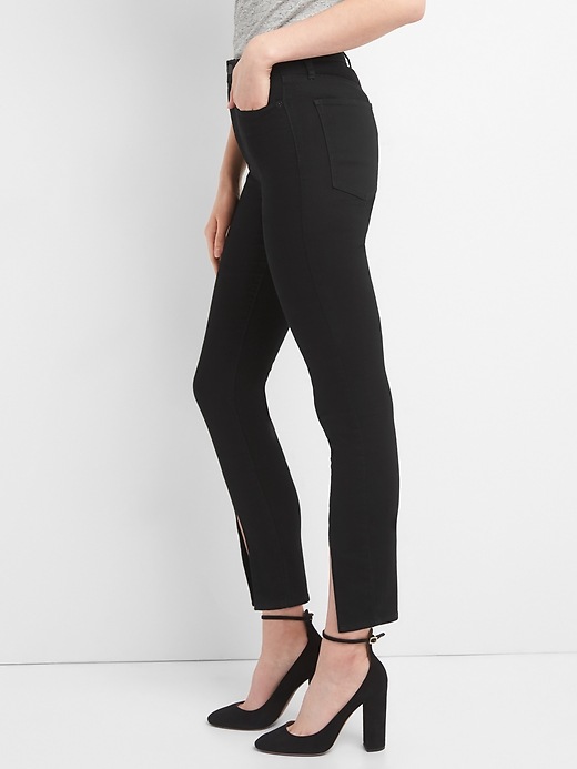 Image number 5 showing, High Rise True Skinny Ankle Jeans in Everblack