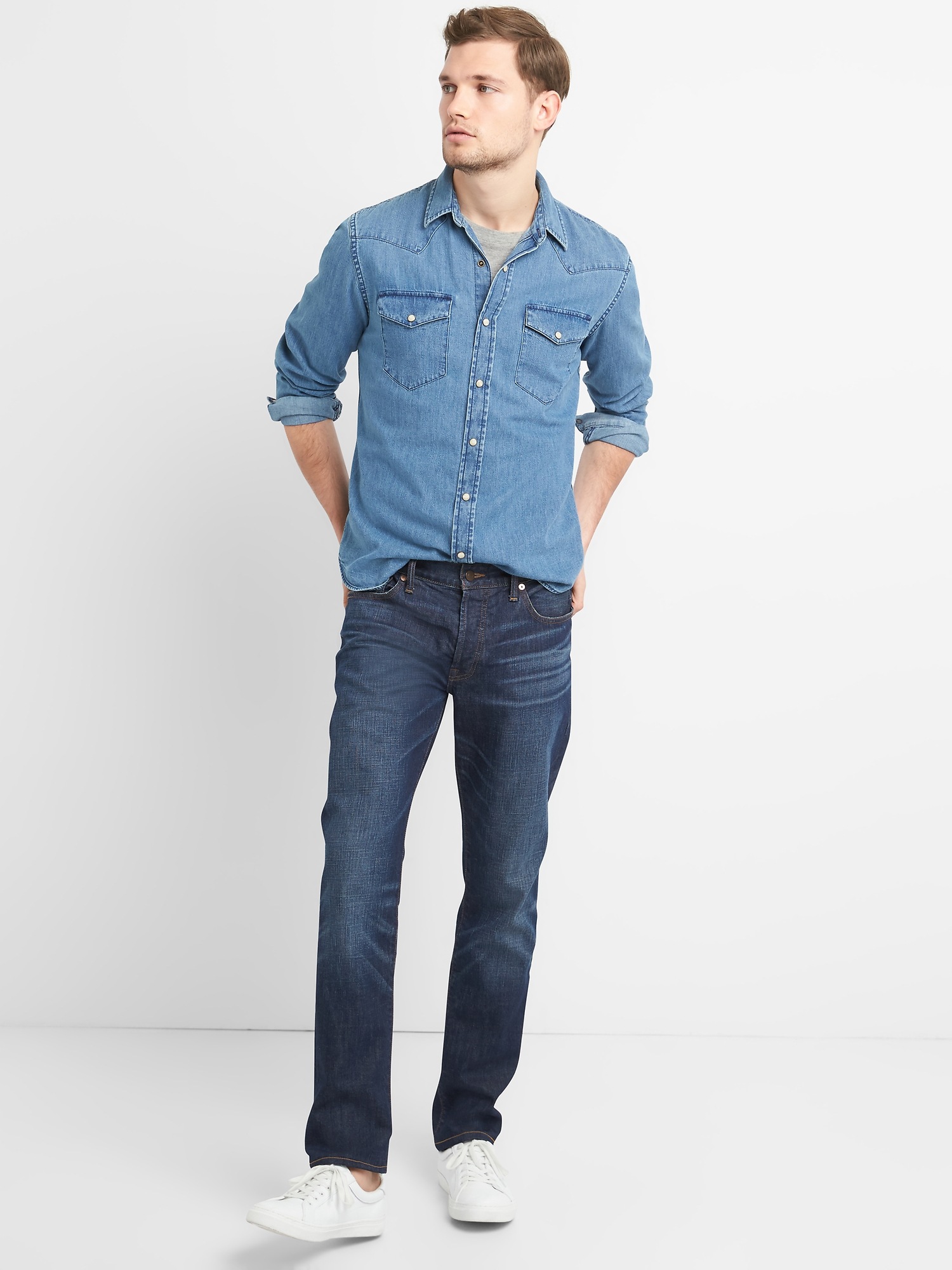 banana republic mens denim shirt
