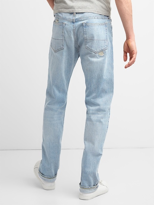 Image number 2 showing, Limited-Edition Distressed Cone Denim&#174 Selvedge Slim Jeans with GapFlex