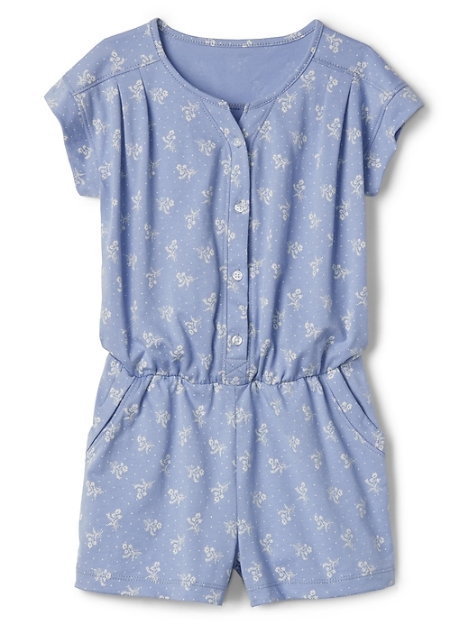 View large product image 1 of 1. Star Print Button Romper