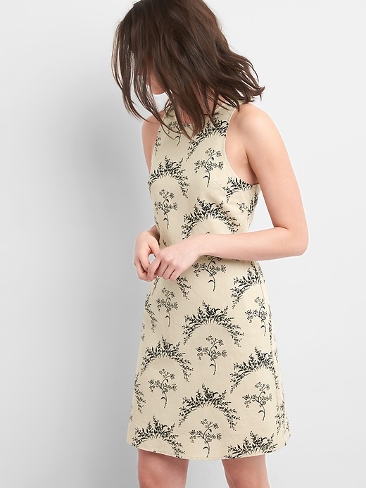 Image number 1 showing, Sleeveless Fit and Flare Dress in Linen