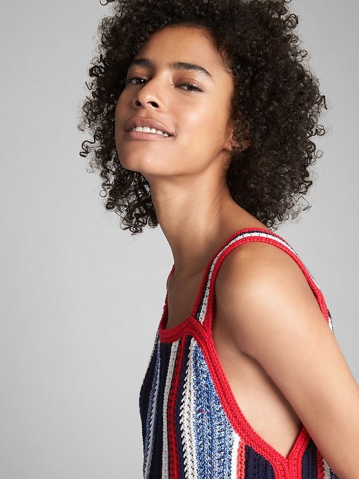 Image number 5 showing, Crochet Mix-Stripe Tank Top