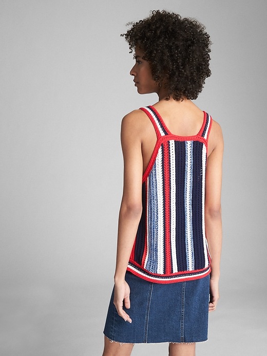 Image number 2 showing, Crochet Mix-Stripe Tank Top