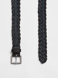 View large product image 3 of 3. Leather Trim Braided Belt