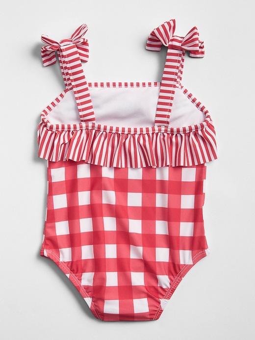Image number 2 showing, Gingham Ruffle Swim One-Piece