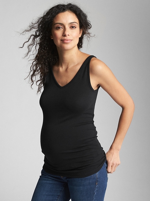 View large product image 1 of 1. Maternity Modern V-Neck Tank Top