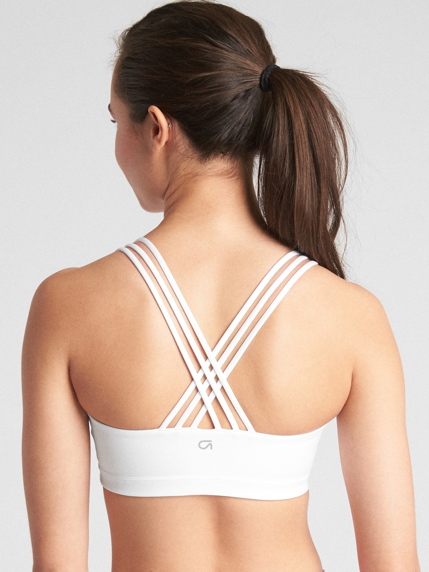 GAP Woman's Optical White Sports bra with double straps