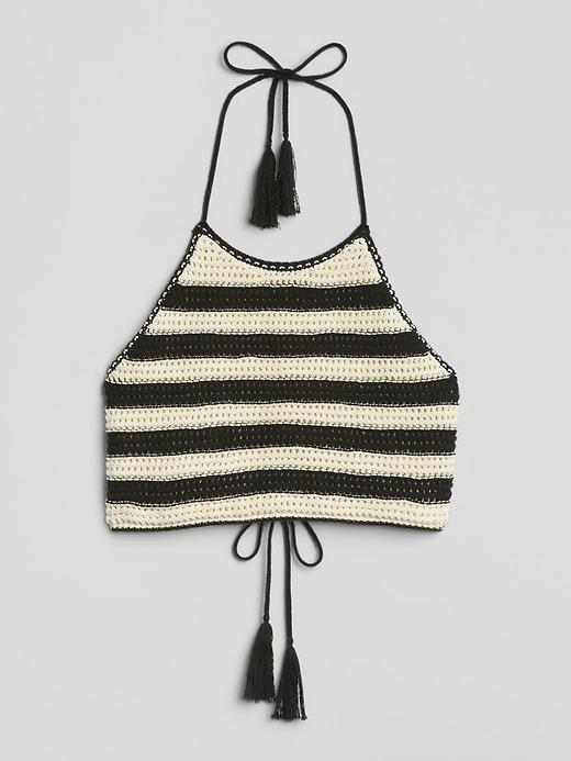 Image number 6 showing, Stripe Crochet Halter Top