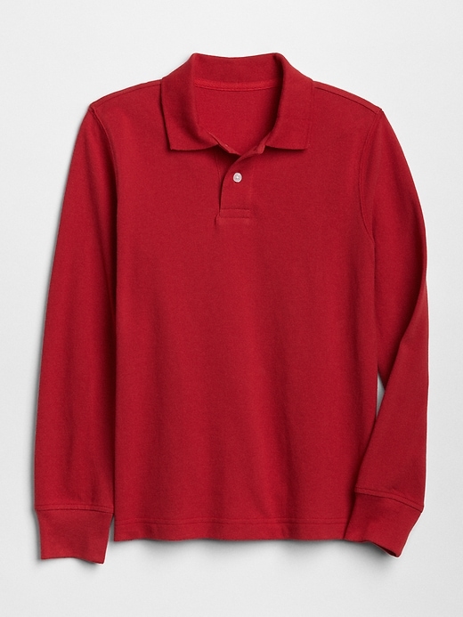 Image number 7 showing, Kids Uniform Long Sleeve Polo Shirt