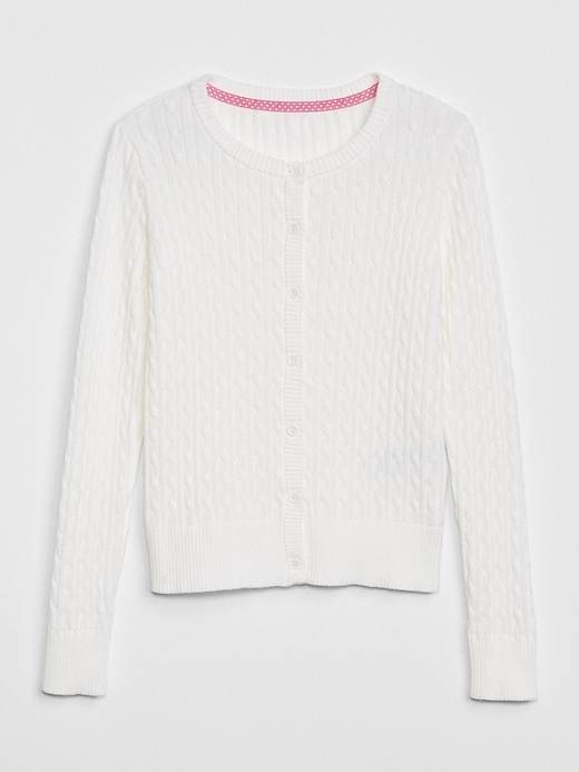 View large product image 1 of 1. Uniform Cable-Knit Cardigan Sweater