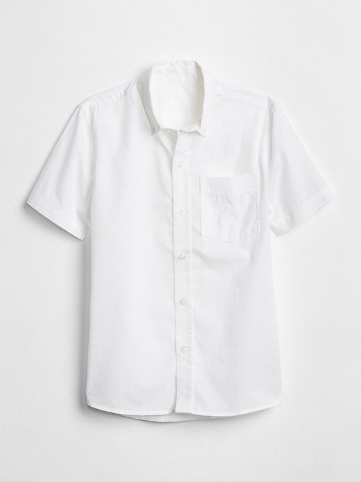 Image number 1 showing, Kids Uniform Poplin Short Sleeve Shirt