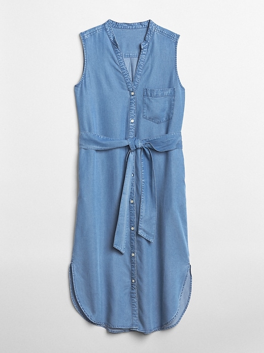 Image number 6 showing, Sleeveless Midi Shirtdress in TENCEL&#153