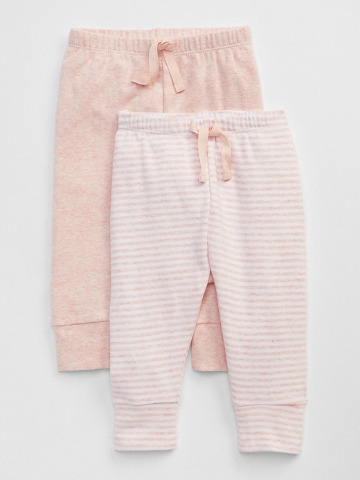 L'image numéro 1 présente Pantalon tricoté à rayures pour bébé (paquet de deux)