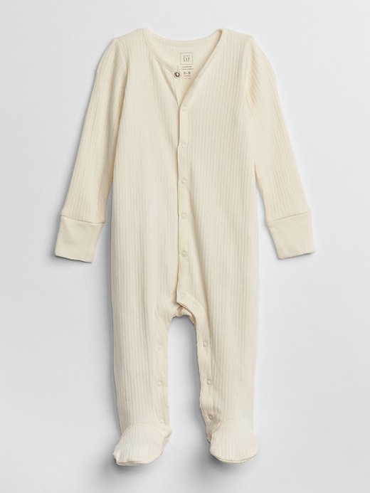 View large product image 1 of 3. Baby Organic Cotton Footed One-Piece