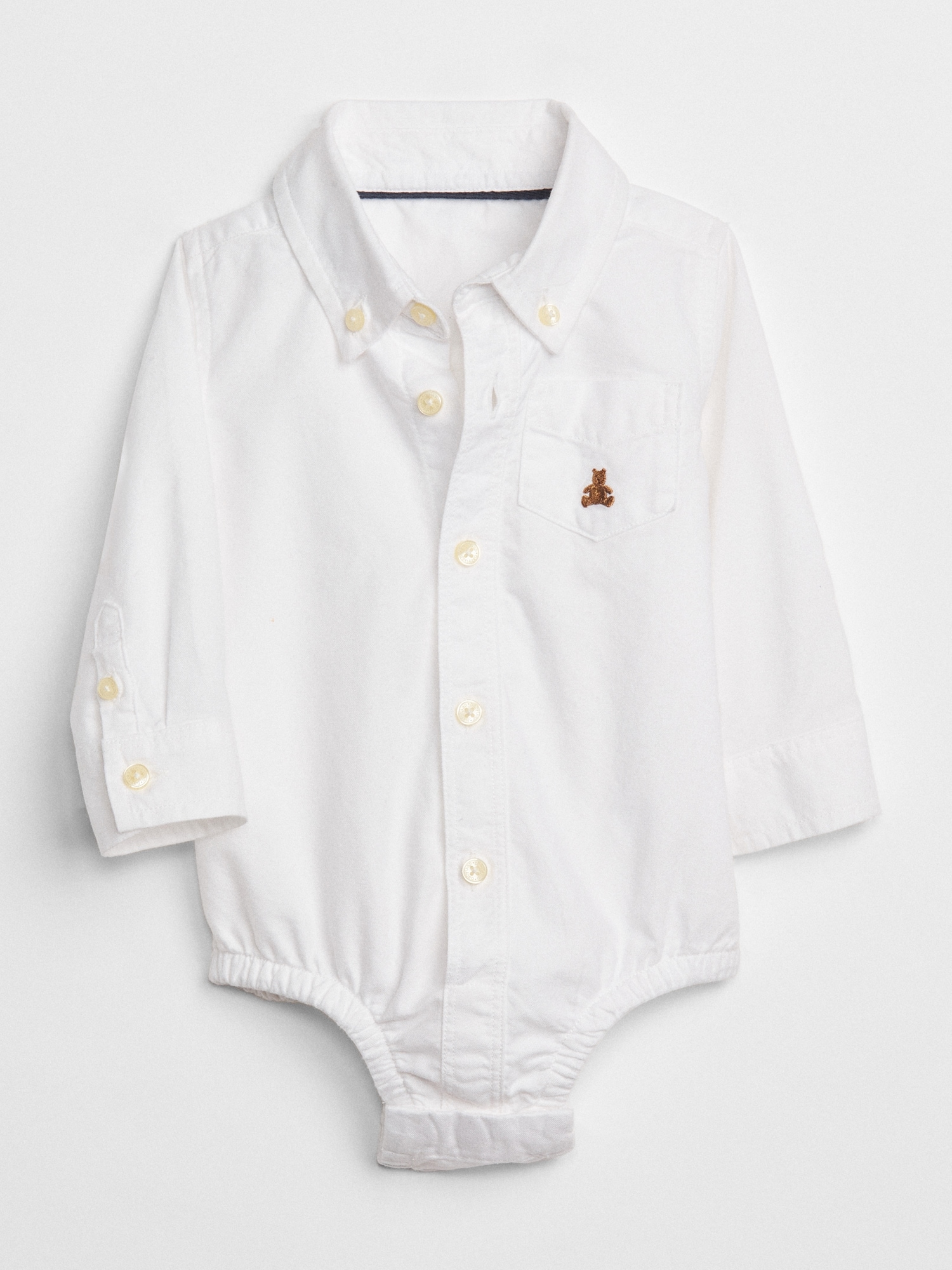 Baby Oxford ButtonUp Bodysuit Gap